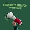 Megafon, das von Thomas Müller unterschriben wurde