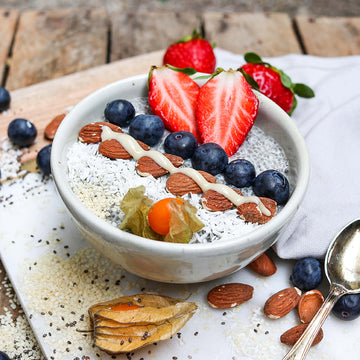 Rezeptbild: Chia Pudding mit geroesteten Mandeln – Seeberger Shop